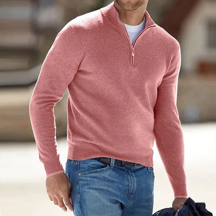 Long Sleeve Cashmere Sweater with Pullover Design for Fall and Winter
