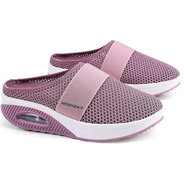 Wedge Sandals with Arch Support and Shock Absorbing Sole, Breathable Mesh