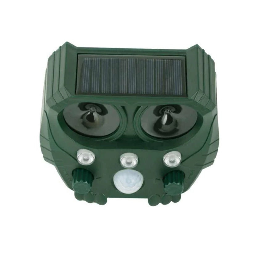 Motion Activated Ultrasonic Animal Deterrent with Solar Power and Flashing Lights for Gardens