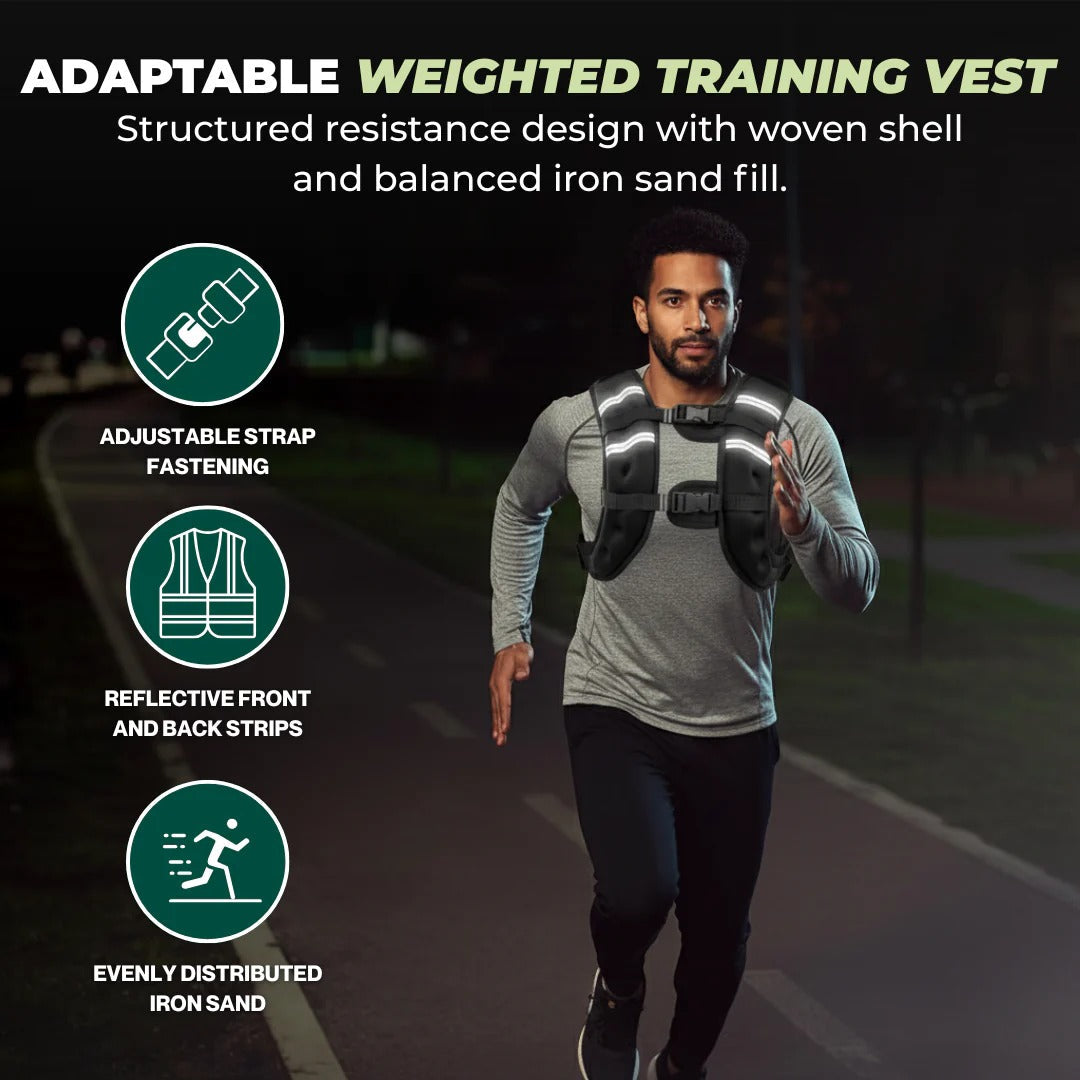 Iron Sand Weighted Vest with Adjustable Resistance and Airflow Channels for Training