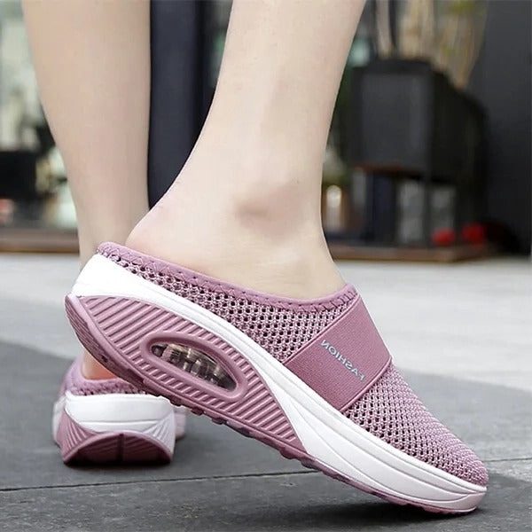 Wedge Sandals with Arch Support and Shock Absorbing Sole, Breathable Mesh
