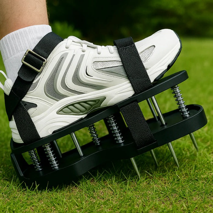 Lawn Aerator Shoes with Metal Spikes and Adjustable Straps, One Size Fits Most