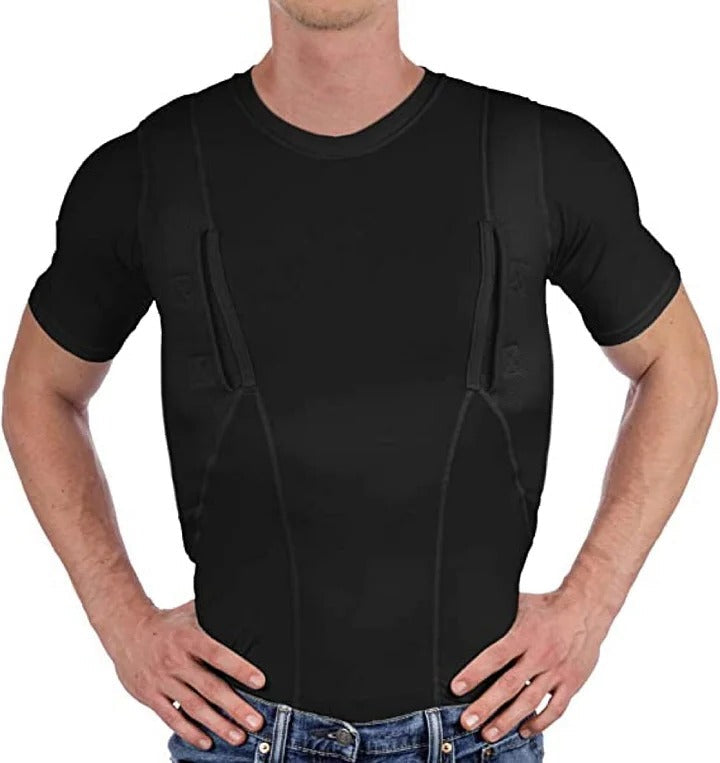 Concealment Tank Top with Dual Underarm Holsters and Moisture-Wicking Fabric