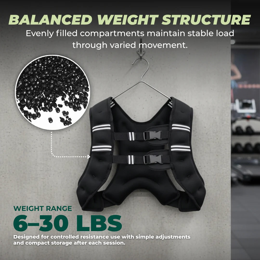 Iron Sand Weighted Vest with Adjustable Resistance and Airflow Channels for Training