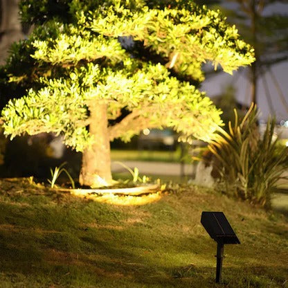 Solar Spot Light with Adjustable Zoom Lens and Color Changing Modes, IP65 Waterproof