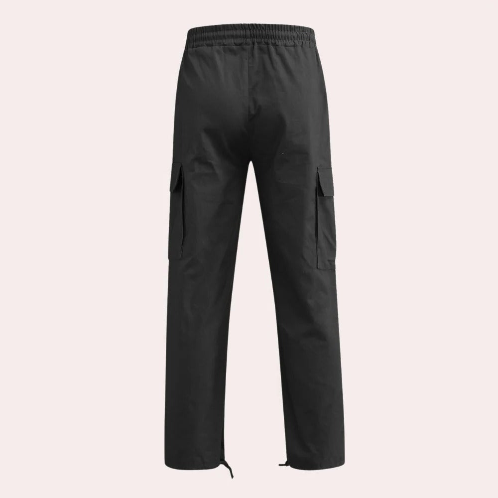 Men's Cargo Pants with Multiple Thigh Pockets and Stretch Fabric