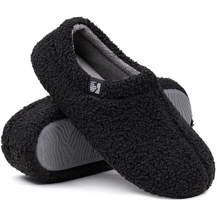 Fleece Slipper with Memory Foam Cushioning and Closed Back Heel Grip