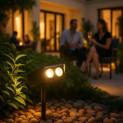 Solar Spot Light with Adjustable Zoom Lens and Color Changing Modes, IP65 Waterproof