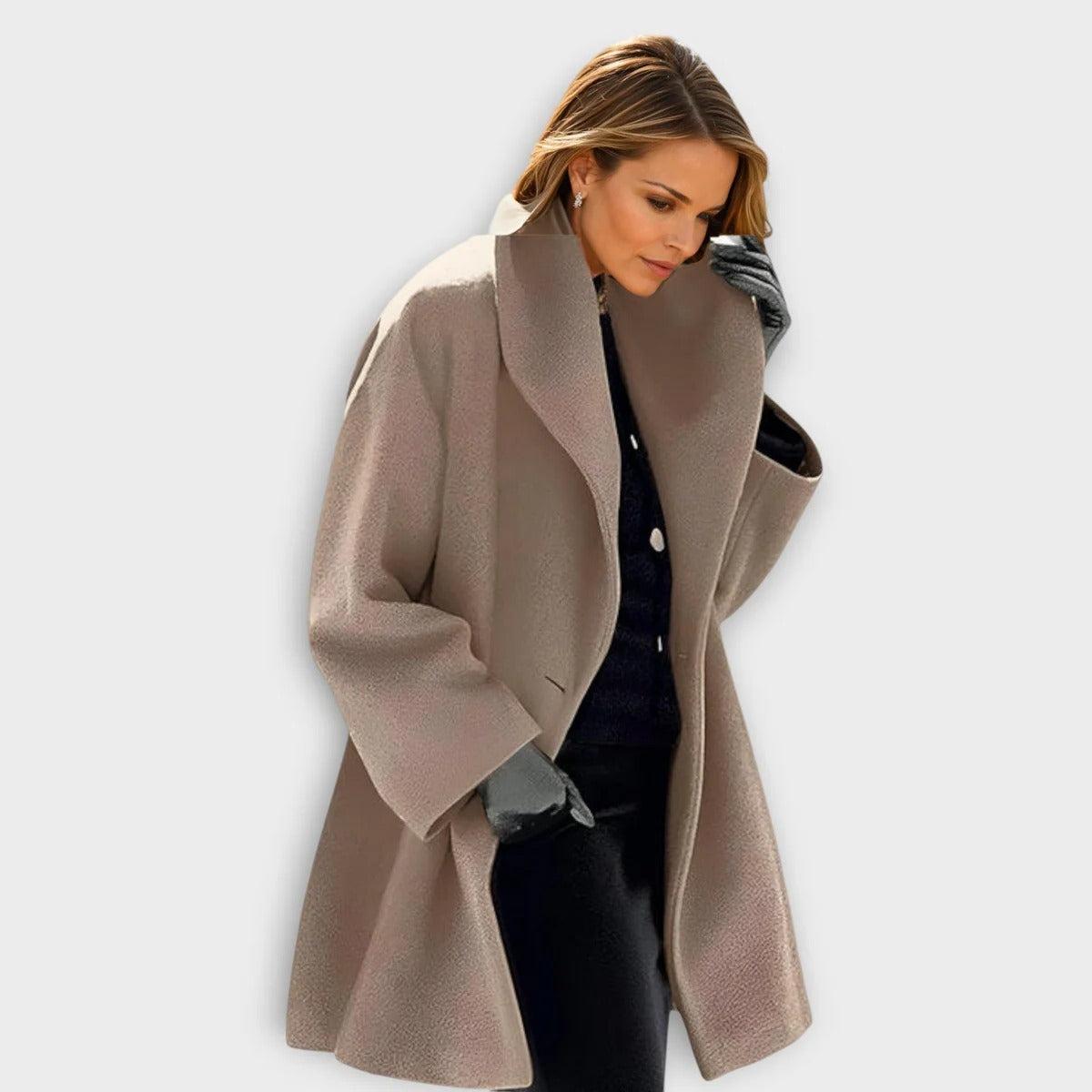Women's Wool Blend Coat with Wind Blocking Technology and Soft Lining