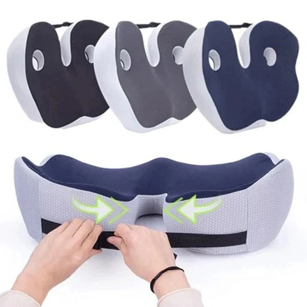 Contoured Seat Cushion with Adjustable Internal Sections and Removable Cover