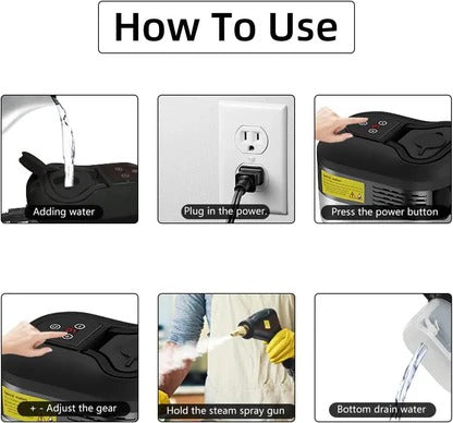 Portable Steam Cleaner with 6-Speed Settings and 5 Brush Attachments