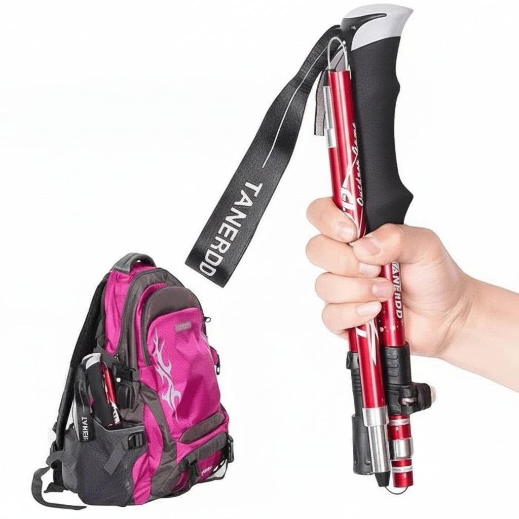 Telescoping Trekking Pole with Ergonomic Handle and Aluminum Alloy Construction