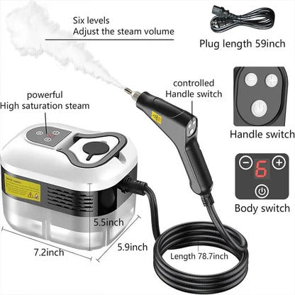 Portable Steam Cleaner with 6-Speed Settings and 5 Brush Attachments