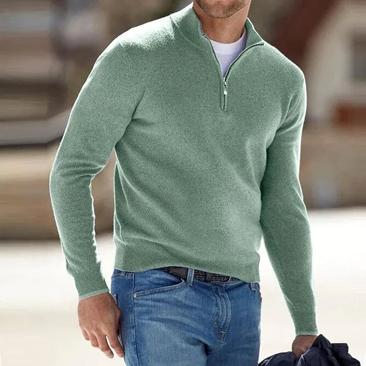 Long Sleeve Cashmere Sweater with Pullover Design for Fall and Winter