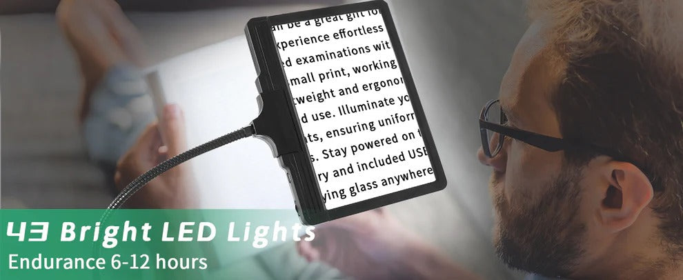 Floor Magnifying Lamp with 3X Lens and 12 LED Bulbs, 8x10 Viewing Area