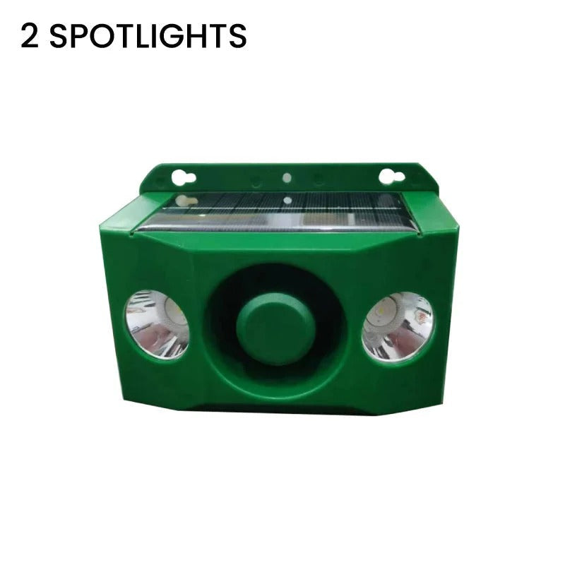 Solar Motion Sensor Light with Flashing Spotlight and Alarm for Wildlife Deterrent