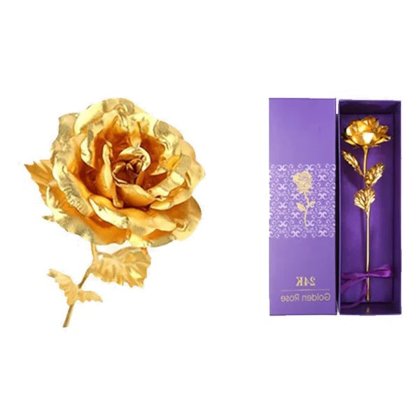 Preserved Real Rose with 24K Gold Plating and Gift Box