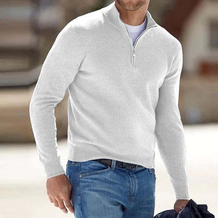 Long Sleeve Cashmere Sweater with Pullover Design for Fall and Winter