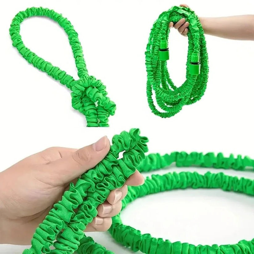 Expandable Garden Hose with Seven Spray Patterns and Flow Control Lever