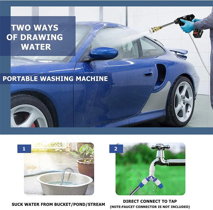 Handheld Pressure Washer with Rechargeable Battery and High Pressure Motor