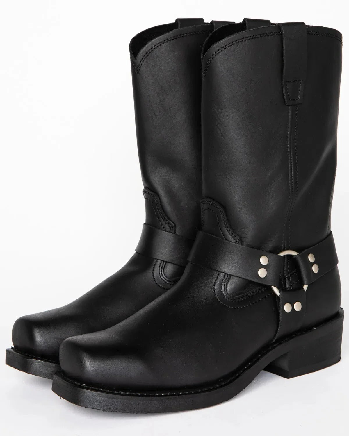 11 Inch Slip On Harness Boots with Double Stitched Construction and Oil Resistant Sole