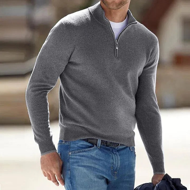 Long Sleeve Cashmere Sweater with Pullover Design for Fall and Winter