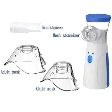 Mesh Nebulizer with Adjustable Mist Output and Dual Masks for Adults and Children