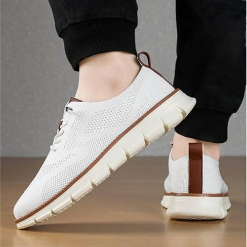 Lightweight Dress Shoes with Wide Toe Box and Breathable Knit Upper, Slip-On Design