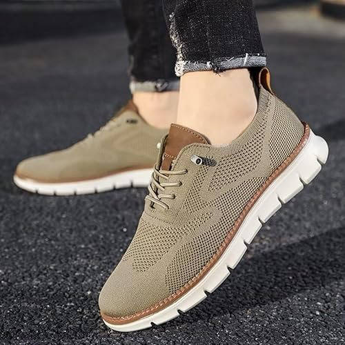Lightweight Dress Shoes with Wide Toe Box and Breathable Knit Upper, Slip-On Design