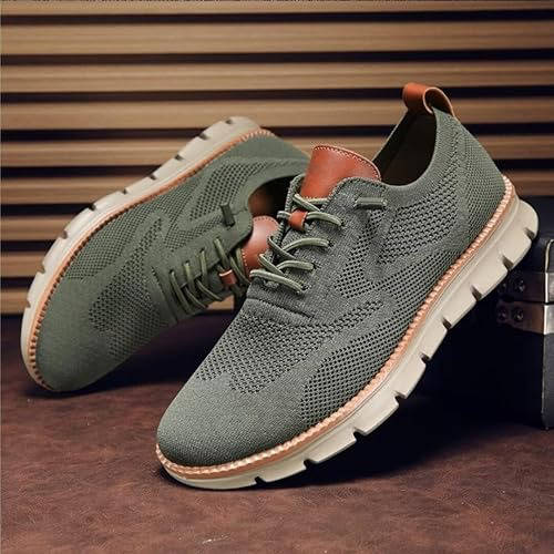 Lightweight Dress Shoes with Wide Toe Box and Breathable Knit Upper, Slip-On Design