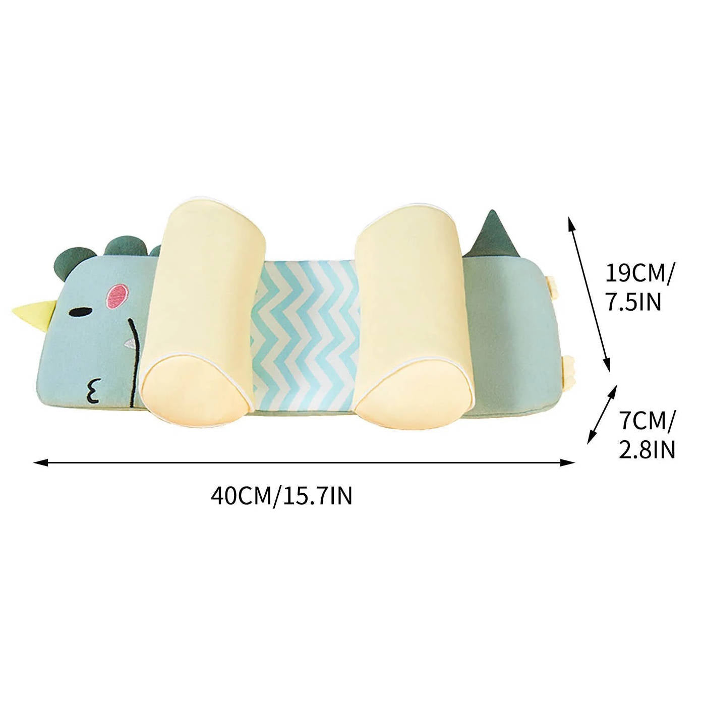 Adjustable Baby Head Pillow with Buckwheat Husk Core and Removable Cotton Cover for Newborns 0-3 Years