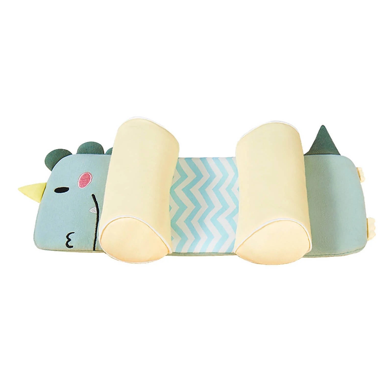 Adjustable Baby Head Pillow with Buckwheat Husk Core and Removable Cotton Cover for Newborns 0-3 Years