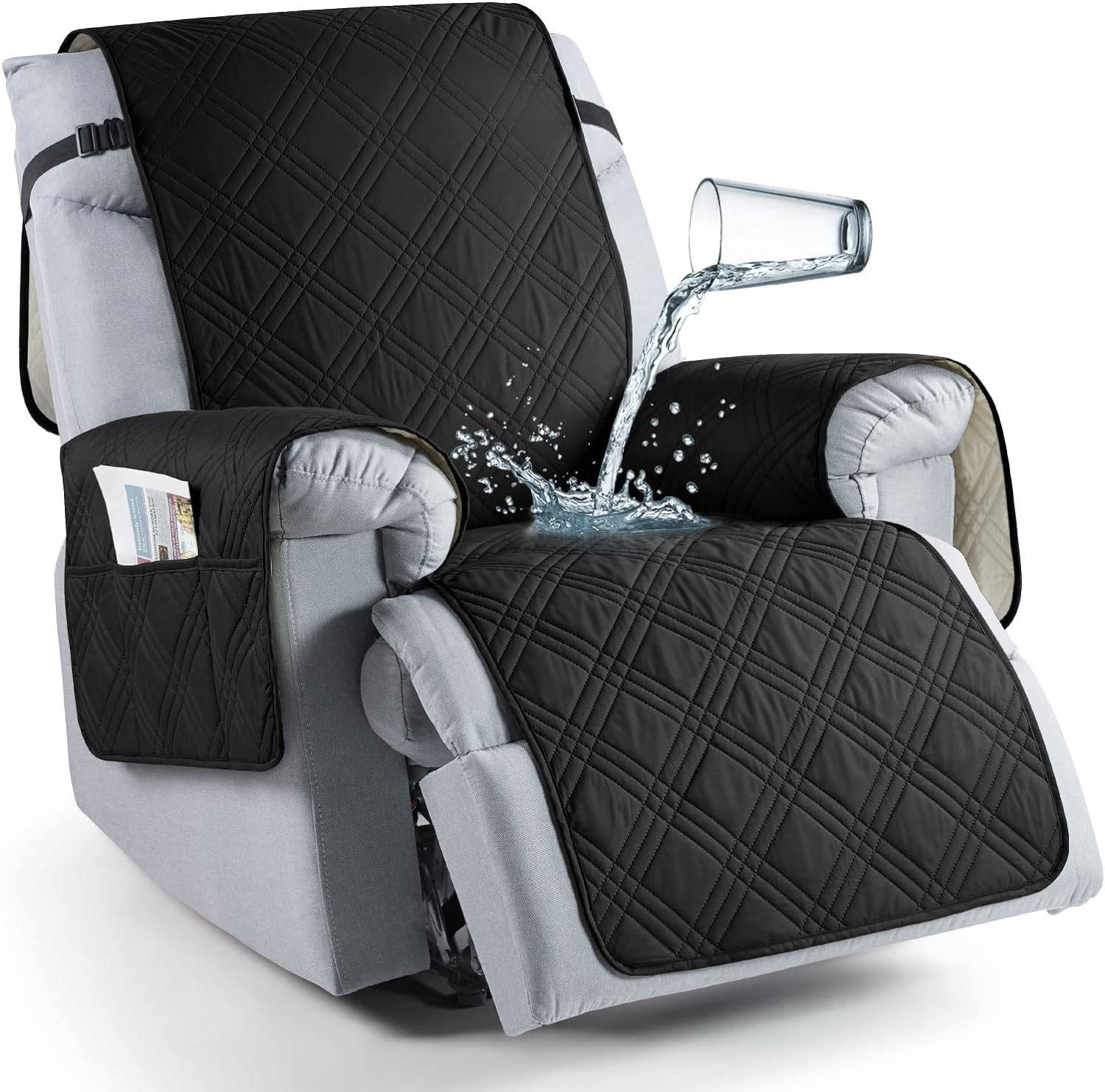 Microfiber Recliner Cover with Waterproof TPU Coating and Pet Hair Release