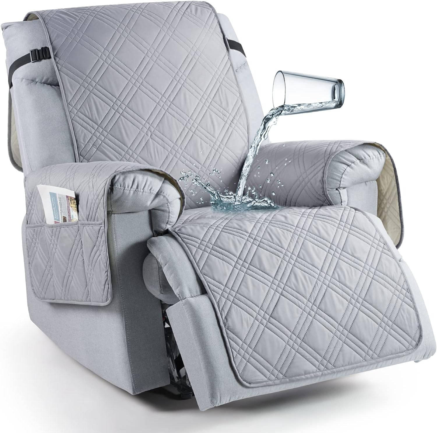 Microfiber Recliner Cover with Waterproof TPU Coating and Pet Hair Release