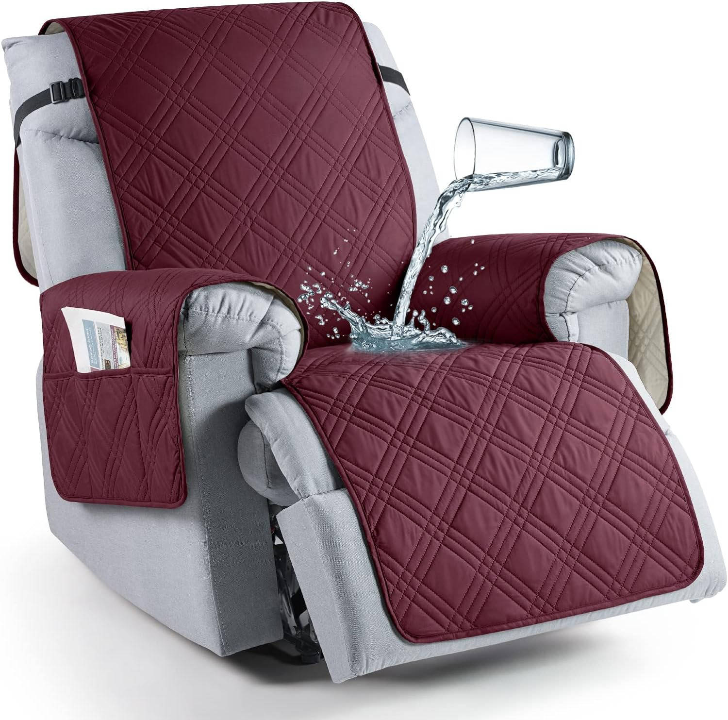 Microfiber Recliner Cover with Waterproof TPU Coating and Pet Hair Release