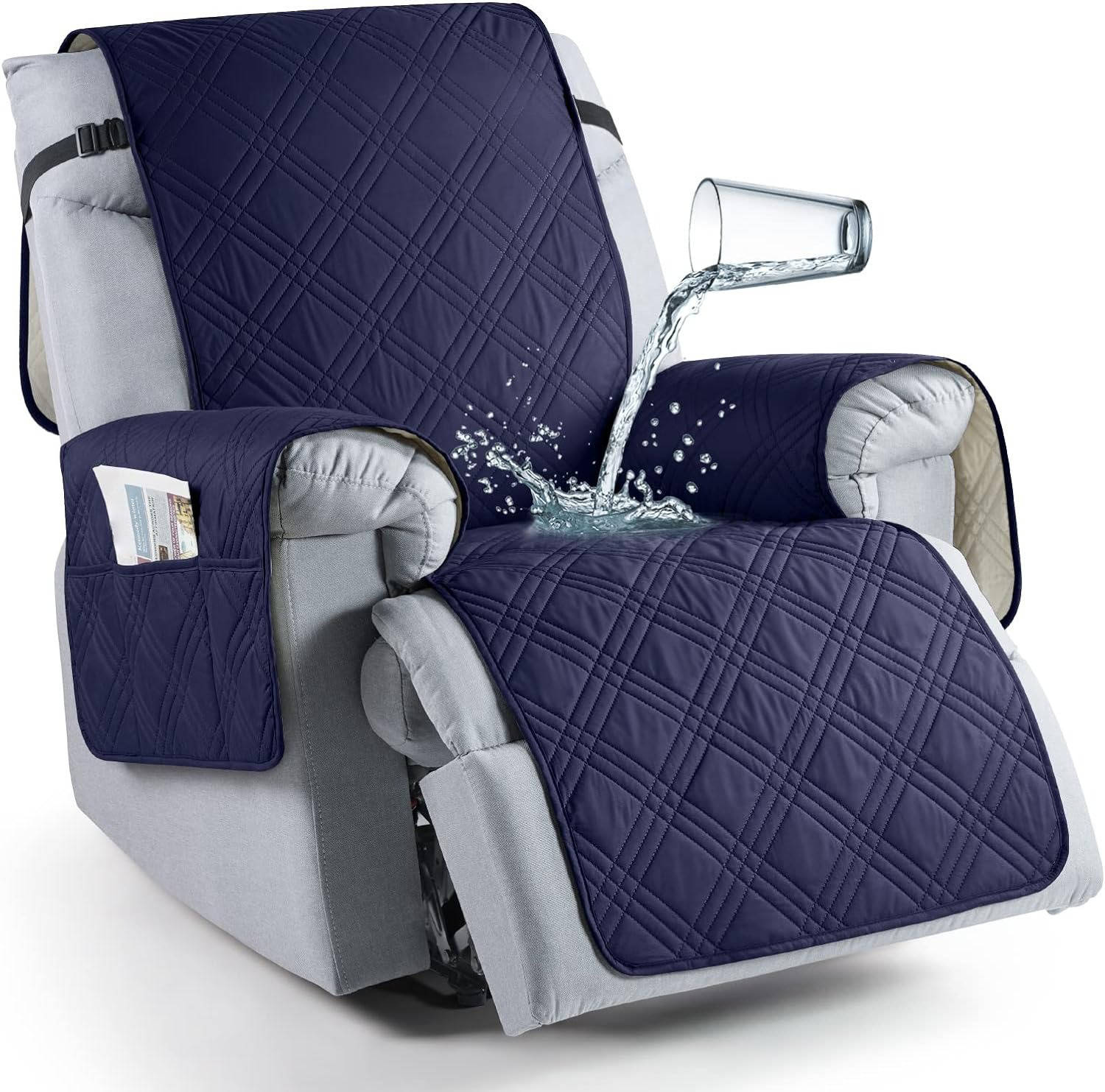 Microfiber Recliner Cover with Waterproof TPU Coating and Pet Hair Release