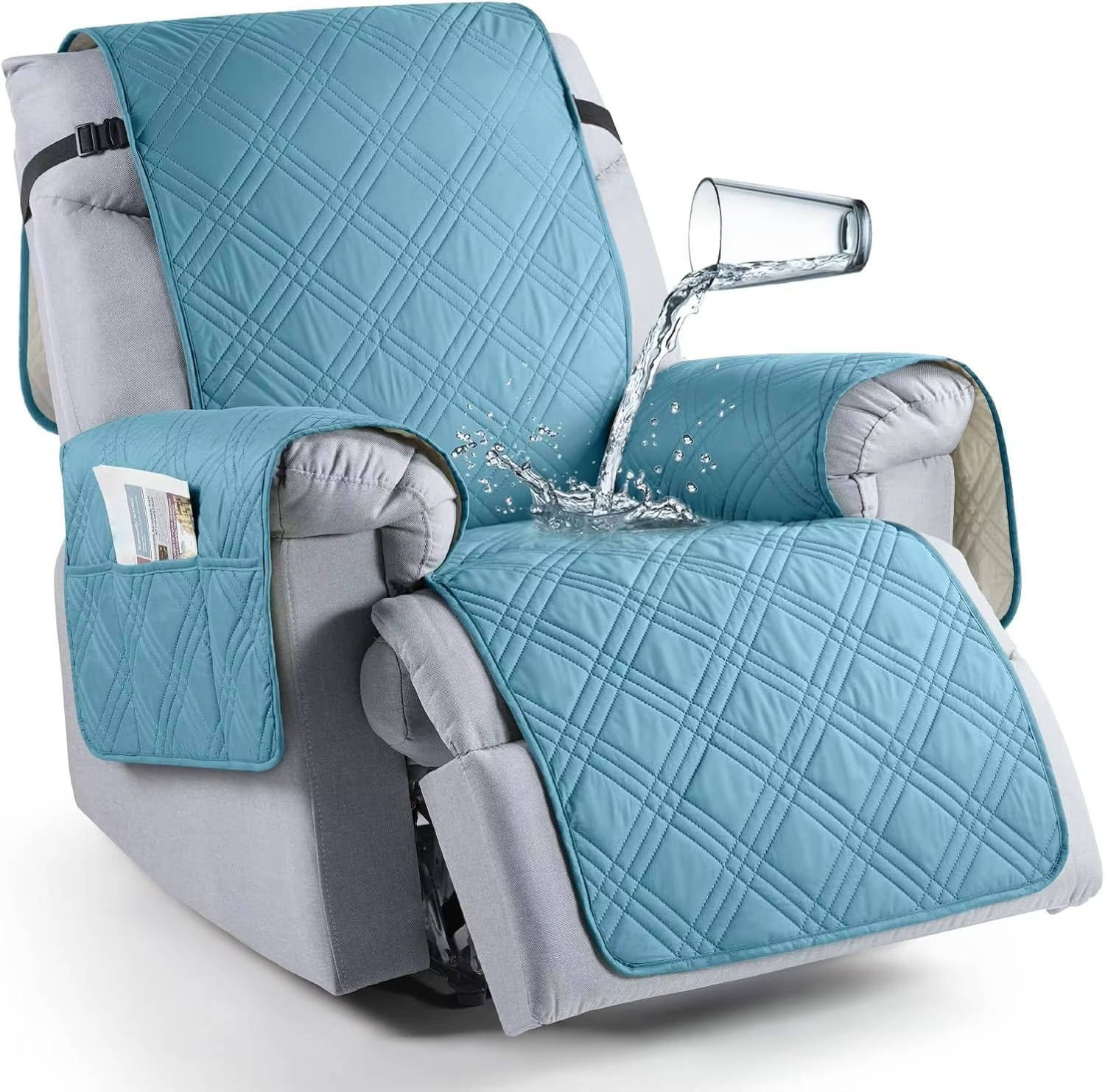 Microfiber Recliner Cover with Waterproof TPU Coating and Pet Hair Release