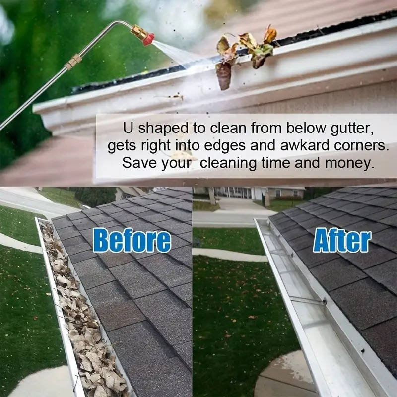 Telescoping Pressure Washer Wand with 6 Nozzles and Curved Attachment for Gutters, Roofs, Walls