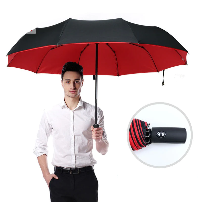Automatic Umbrella with Windproof Frame and Compact Folding Design