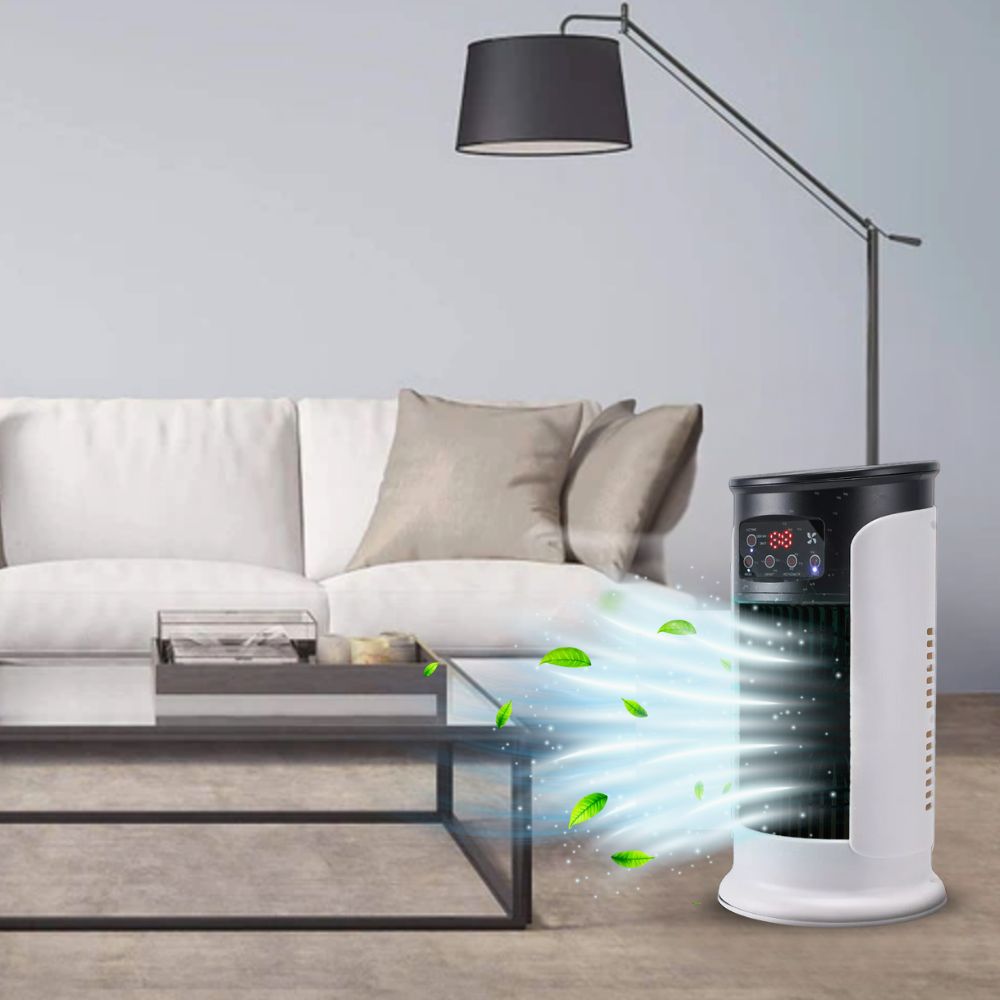 Portable Water Tank Air Cooler with Swing Mode and 8-Hour Timer, 6 Speed Settings