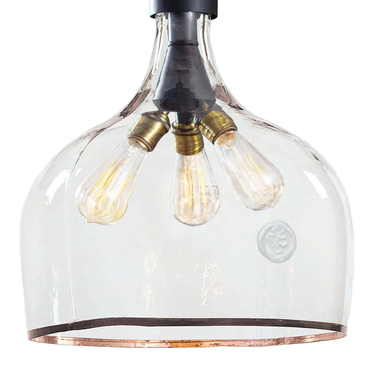 HarborGlow Clear Glass Rope Pendant Light 3-Light E26, Rustic Kitchen Island Living Room Ceiling Lights