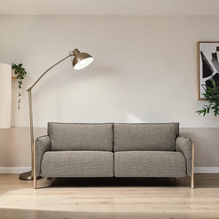 HavenCraft Modern Fabric Sofa with Wooden Frame, 3-Seater Living Room Sofas