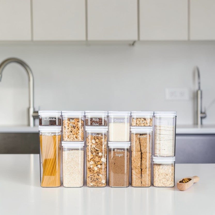 Clear Airtight Food Storage Container Set Stackable 12-Piece with Flip Lids, Kitchen Accessories