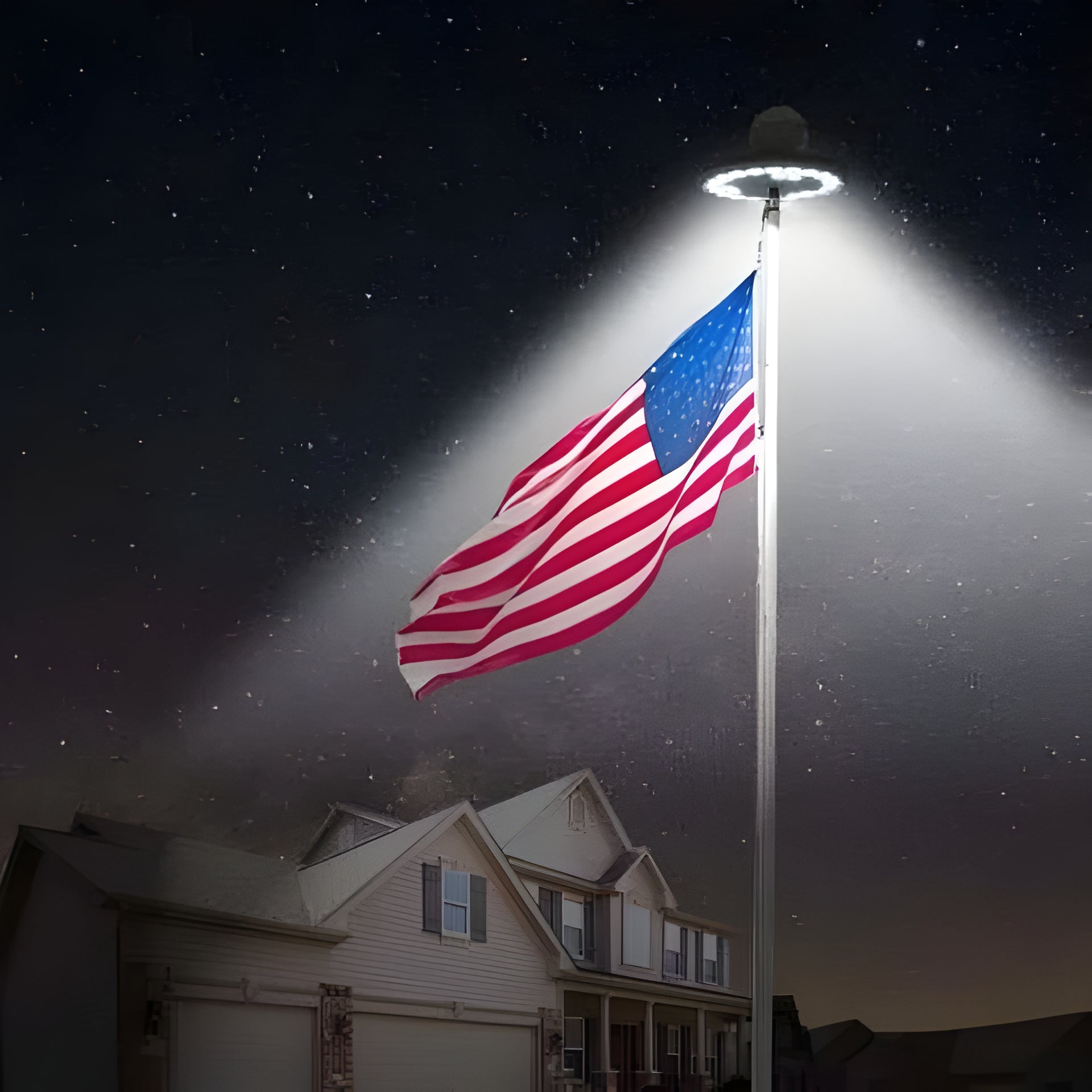Solar Flagpole Light with 26 White LEDs and Automatic Dusk Sensor, 12-Hour Runtime
