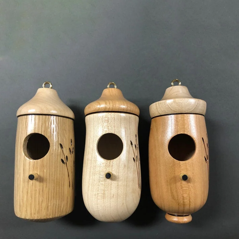 Hummingbird Birdhouse with Weather Resistant Resin and Wood Grain Finish