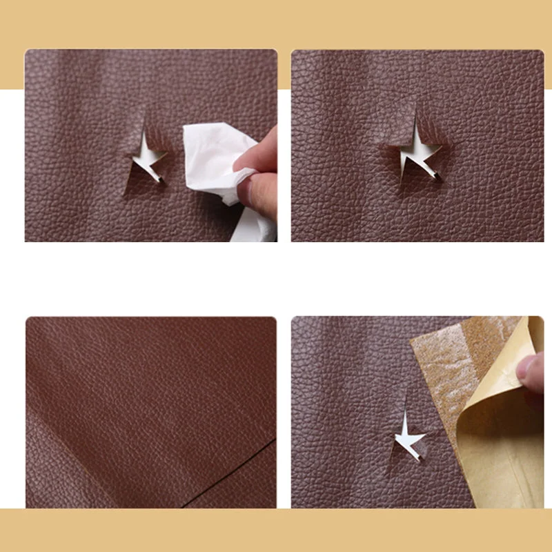 Self-Adhesive Leather Patch with Water Resistant PU Material and Custom Cutting, 20x54 Inches