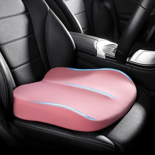 Memory Foam Seat Cushion with 3-Inch Height Boost and Ergonomic Spine Support