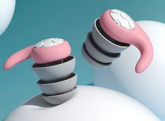 Reusable Silicone Earplugs with Contoured Ear Fit and Washable Design