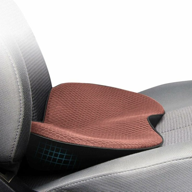 Memory Foam Car Seat Cushion with 3.5 Inch Lift and Lumbar Support, Washable Cover