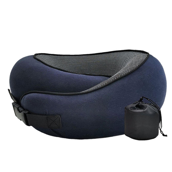 Neck Pillow with Snap Closure and Detachable Cover, Travel Accessories Included